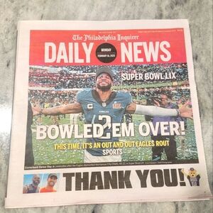 Daily News Inquirer Philadelphia Eagles Superbowl LIX 2025 Newspaper Feb. 10